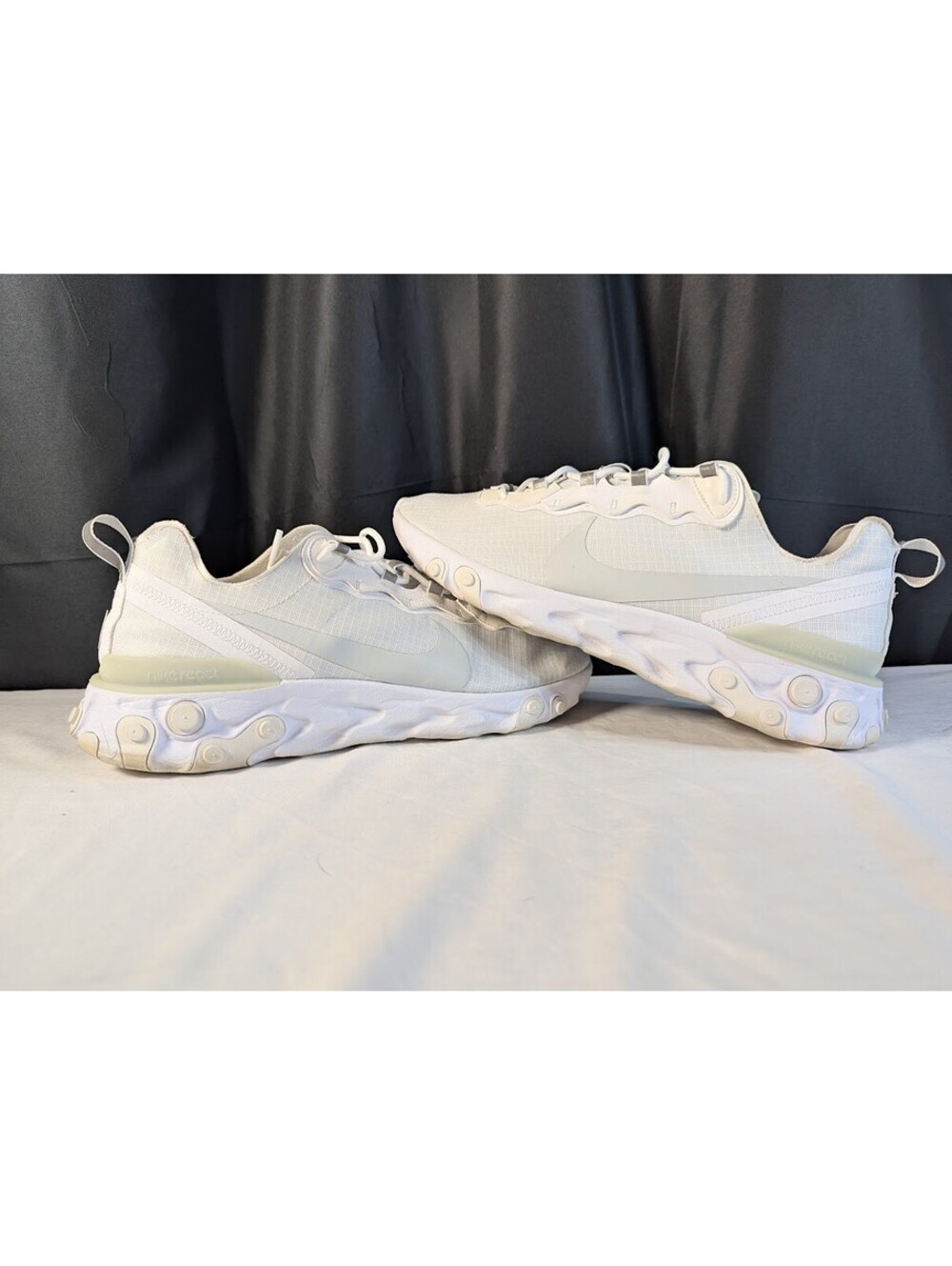 Nike React Element 55 White Pure Platinum Mens Size 14 BQ6167-101 Triple White